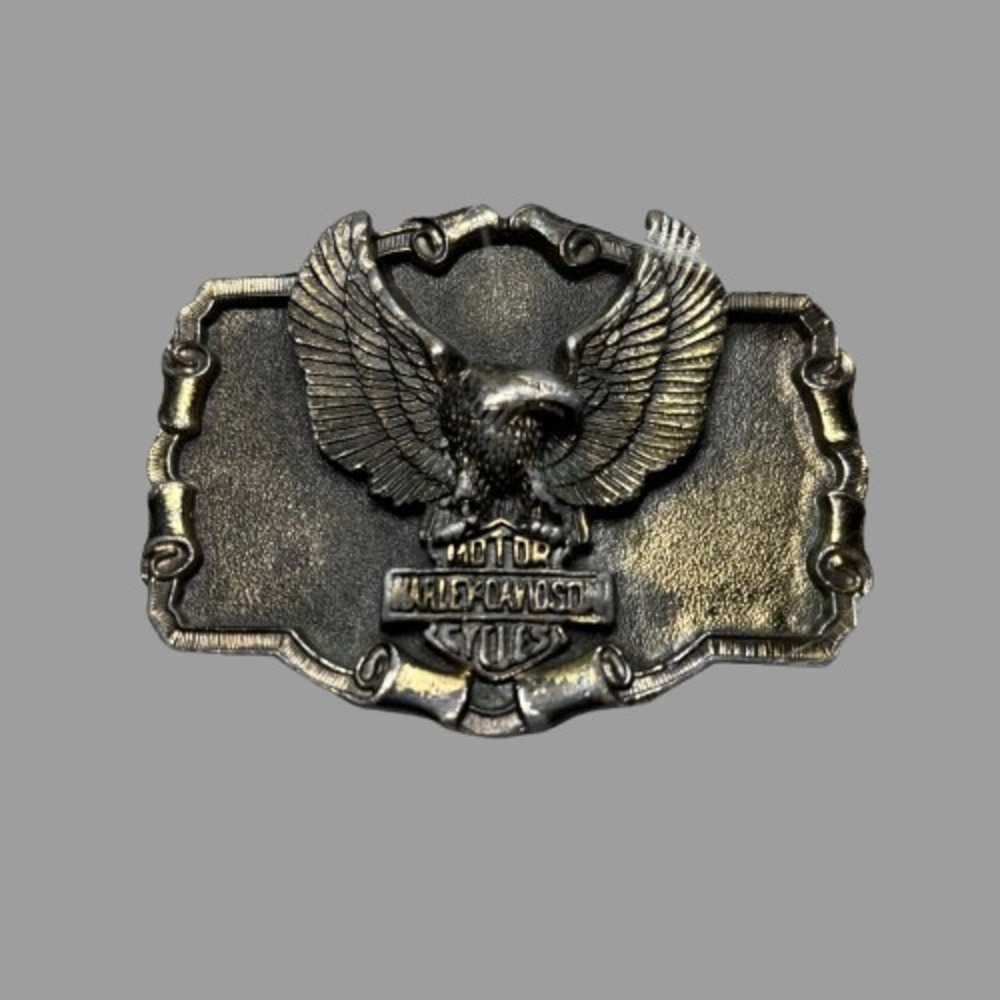 Vintage Harley Davidson‎ 606 Brass & Enamel Belt Buckle Rare 1982'S Eagle